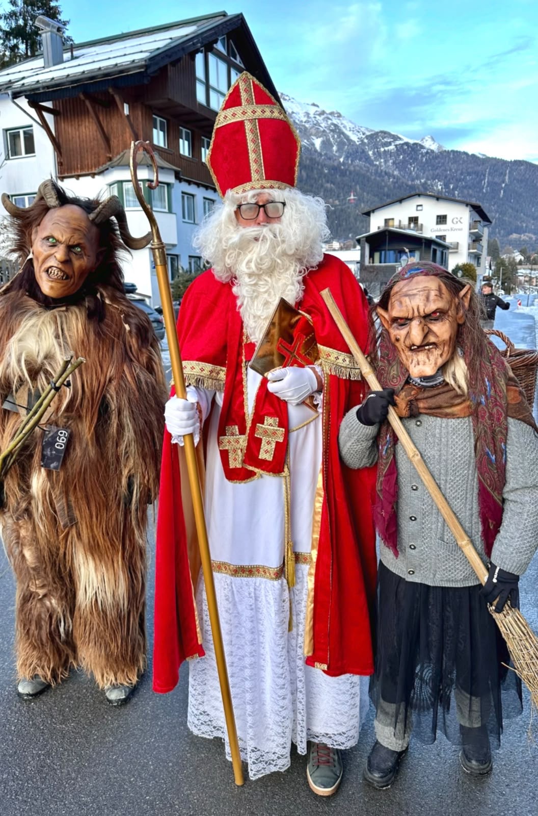 Krampus and Santa at the Albuquerque German Christmas Market